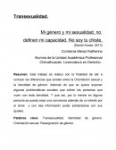 Transexualidad. Mi género y mi sexualidad, no definen mi capacidad