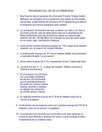 PROGRAMA DEL DIA DE LA PRIMAVERA. Página 1