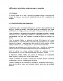 Producto principal y subproductos y/o servicios