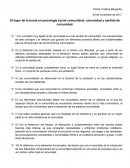 Tema de El lugar de la teoría en psicología social comunitaria: comunidad y sentido de comunidad.