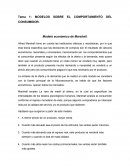 MODELOS SOBRE EL COMPORTAMIENTO DEL CONSUMIDOR.
