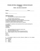 PRUEBA HISTORIA, GEOGRAFÍA Y CIENCIAS SOCIALES