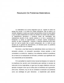 Ejemplo de la Resolución De Problemas Matemáticos. Página 1