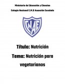 Nutricion Para Vegetarianos