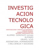 INVESTIGACION TECNOLOGICA INVESTIGAR,IDEAR E INNOVAR LAS INGENIERIAS Y CIENCIAS SOCIALES