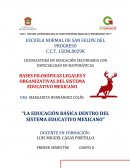 Ejemplo de “La educación básica dentro del sistema educativo mexicano”