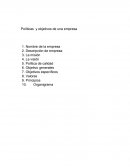 Políticas y objetivos de una empresa