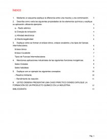 Mediante un esquema explique la diferencia entre una mezcla y una combinación.. Página 1
