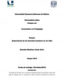 Importancia de los derechos humanos en mi vida