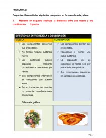 Mediante un esquema explique la diferencia entre una mezcla y una combinación.. Página 2