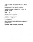 Ley de Educación Provincial, Reglamento general de las Instituciones