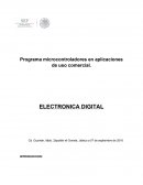 Programa microcontroladores en aplicaciones de uso comercial.