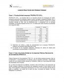 CASOS PRACTICOS DE PRODUCTIVIDAD Caso 1: Productividad empresa TRUPALITO S.R.L.