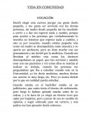 VIDA EN COMUNIDAD VOCACIÓN
