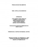 Produccion de documentos. CARTILLA DE EVIDENCIAS
