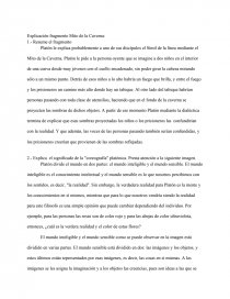 Explicación fragmento Mito de la Caverna. Página 1