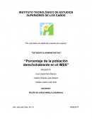 Porcentaje de la población derechohabiente en el IMSS