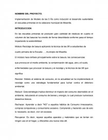 Implementación de Modelo de las 5 Rs como inducción el desarrollo sustentable en escuelas primarias en la cabecera municipal de Misantla.. Página 1