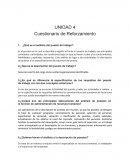 Cuestionario unidad 4 Planeacion e integraccion de recursos Humanos