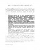 CLASIFICACIÓN DE LOS MATERIALES DE MAQUINADO Y CORTE