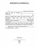 COMO SE DA LA REFERENCIA PERSONAL FORMATO