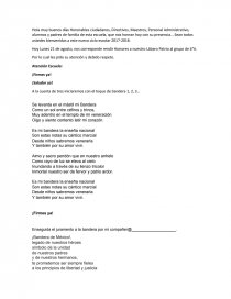 Programa de ceremonia civica. Página 1
