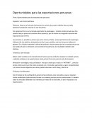Cuales son las Oportunidades para las exportaciones peruanas