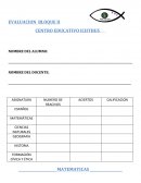 EVALUACION BLOQUE II CENTRO EDUCATIVO ICHTHUS