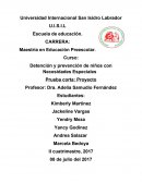 Detención y prevención de niños con Necesidades Especiales