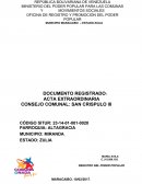 Acta de asamblea extraordinaria Nº 01 del consejo comunal “San Crispulo III”