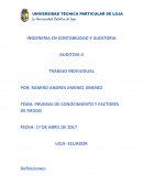 PRUEBAS DE CONOCIMIENTO Y FACTORES DE RIESGO