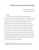 Colombia: un país económicamente inestable