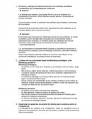 Enumere y explique los factores externos a la empresa que deben considerarse por el departamento comercial