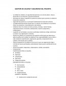 GESTION DE CALIDAD Y SEGURIDAD DEL PACIENTE