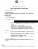 TEMA: Creación de documentos en Ms. Word