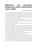 FINANCIAL CRISIS DIFFERENCES AND SIMILARITIES