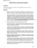 INTRODUCCION A LOS RECURSOS HUMANOS