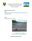 Tarea Investigación sobre diferentes características de la calidad de agua de riego