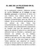 EL ABC DE LA FELICIDAD EN EL TRABAJO