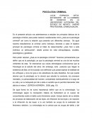 PSICOLOGÍA CRIMINAL