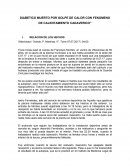 DIABETICO MUERTO POR GOLPE DE CALOR CON FENOMENO DE CALENTAMIENTO CADAVERICO