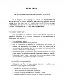 Plan de actividades correspondiente al ciclo escolar 2014 – 2015.