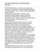 Introducción LOS PROCESOS DE LA PERCEPCION SOCIAL.