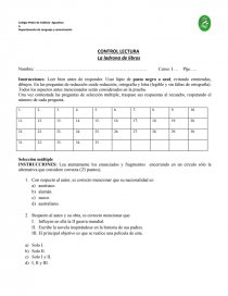 Una vez contestada las preguntas de selección múltiple, traspase sus respuestas al recuadro, respetando el número de cada pregunta.. Página 1