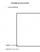 INFORME DE EVALUACIÓN TEST APLICADOS