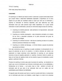 Coaching en el ámbito funcional – este tipo de coaching se basa en lo practico donde las personas interactúan en el trabajo. Página 1
