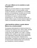 Actividad integradora ﻿¿Por qué a México se le considera un país megadiverso?