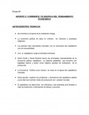 APORTE O CORRIENTE FILOSOFICA DEL PENSAMIENTO ECONOMICO
