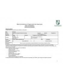 Matriz de Solicitud y Programación de clases. Página 1