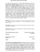 DECLARACION JURADA DE UNION LIBRE